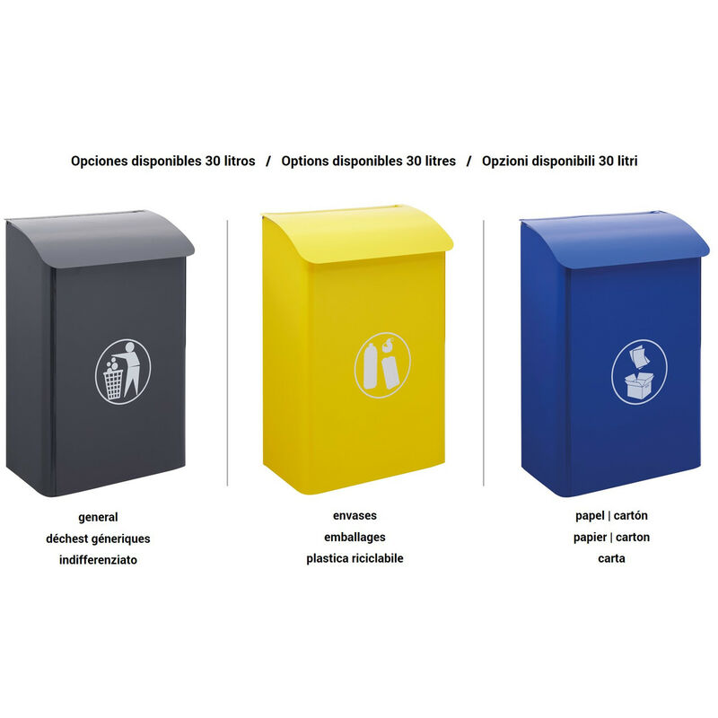 ARREGUI E6115 Poubelle Murale de recyclage en acier pour garage et