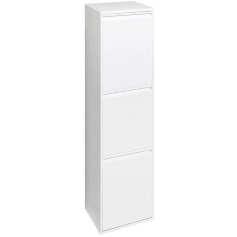 ARREGUI Basic Poubelle de recyclage en acier, poubelle de tri sélectif, 3 seaux, 3 x 17L (51L), Blanc CR301-B