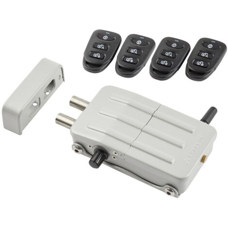 Arregui – Verrou électronique invisible 4 télécommandes – Système de sécurité renforcé – Installation sur portes en bois ou métal – Alarme sonore (1/6)