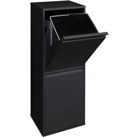 Arregui – Poubelle de tri sélectif 2 compartiments 34L en acier – Système d'ouverture basculante – Pour montage mural – CR206B