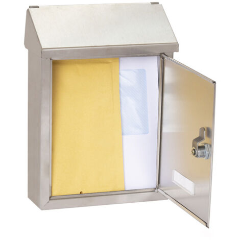 ARREGUI Smart E5727 Boîte aux Lettres Individuelle en Acier Inoxydable, Taille S (Courrier format A5), Petite Boîte aux Lettres, Avec Fente Arrière, Facile à Installer, Anticorrosion, Inox