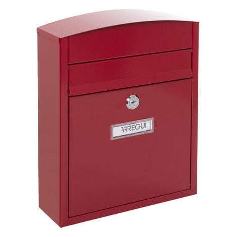 ARREGUI Compact Boîte aux Lettres en Acier, Taille S (Courrier format A5), Boîte aux Lettres Extérieure Individuelle, Boîte aux Lettres Murale, Anti-pluie, Facile à Installer, Rouge E5736
