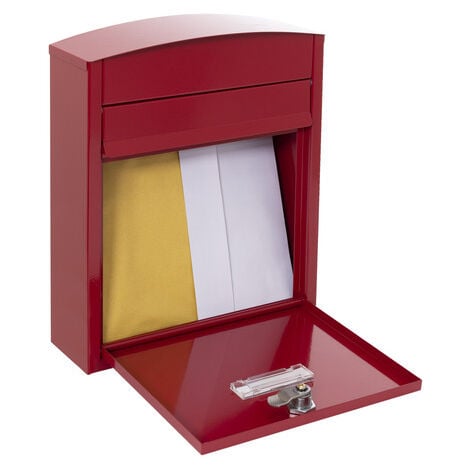 ARREGUI Compact Boîte aux Lettres en Acier, Taille S (Courrier format A5), Boîte aux Lettres Extérieure Individuelle, Boîte aux Lettres Murale, Anti-pluie, Facile à Installer, Rouge E5736