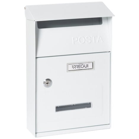 ARREGUI Up D-2006/W Boîte aux Lettres Individuelle en Acier, Taille S (Courrier format A5), Petite Boîte aux Lettres Murale, Fenêtres Transparentes, Facile à Installer, Blanc