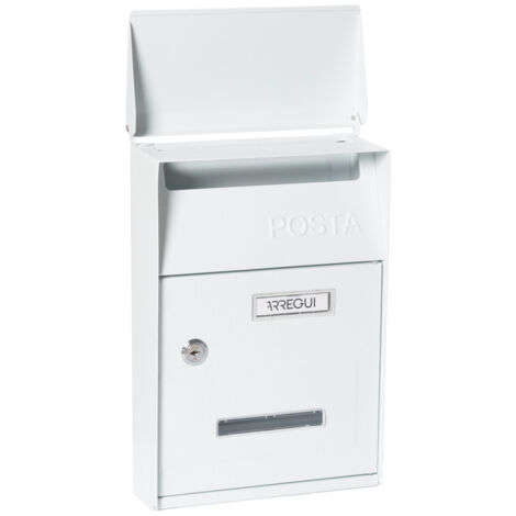 ARREGUI Up D-2006/W Boîte aux Lettres Individuelle en Acier, Taille S (Courrier format A5), Petite Boîte aux Lettres Murale, Fenêtres Transparentes, Facile à Installer, Blanc