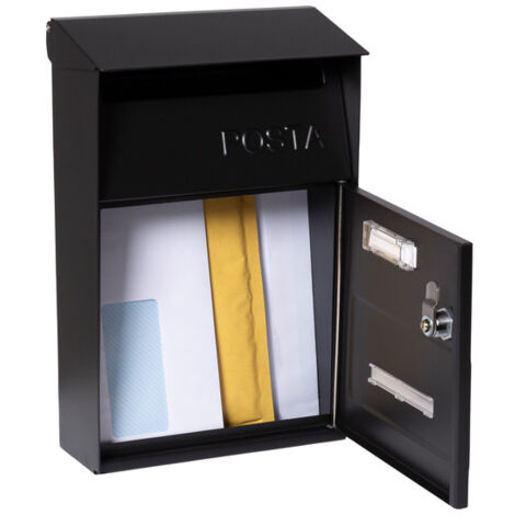 ARREGUI Up D-2006/N Boîte aux Lettres Individuelle en Acier, Taille S (Courrier format A5), Petite Boîte aux Lettres Murale, Fenêtres Transparentes, Facile à Installer, Noir