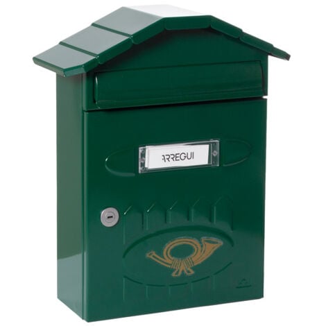 ARREGUI Villa E5003 Boîte aux Lettres Individuelle en Acier, Taille M (Courrier Format A4, Magazine), Boîte aux Lettres Murale de grosse épaisseur, Anti-pluie, Facile à Installer, Vert