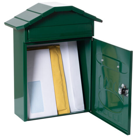 ARREGUI Villa E5003 Boîte aux Lettres Individuelle en Acier, Taille M (Courrier Format A4, Magazine), Boîte aux Lettres Murale de grosse épaisseur, Anti-pluie, Facile à Installer, Vert