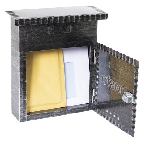 ARREGUI Rustica D-2201 Boîte aux Lettres Individuelle en Métal de Style Vintage, Taille S (Courrier format A5), Petite Boîte aux Lettres Murale, Décoratif, Facile à Installer, Noir