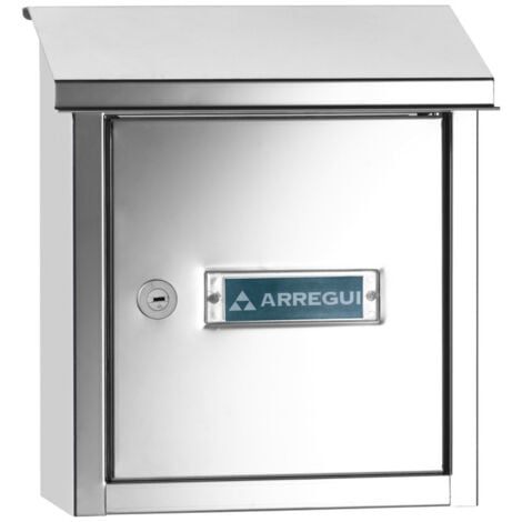 ARREGUI V4097 Boîte aux lettres en acier inoxydable pour porte, mur et portail, Boîte aux lettres intérieure avec fente de 23 x 4 cm, Taille S (Courrier A5), Anticorrosion, Installation facile, Inox
