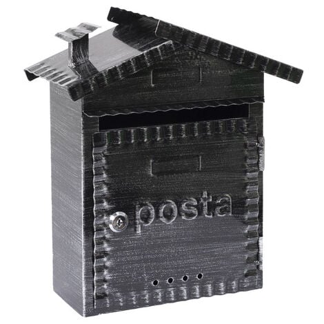 ARREGUI Rustica D-2202 Boîte aux Lettres Individuelle en Métal de Style Vintage, Taille S (Courrier format A5), Petite Boîte aux Lettres Murale, Décoratif, Facile à Installer, Noir