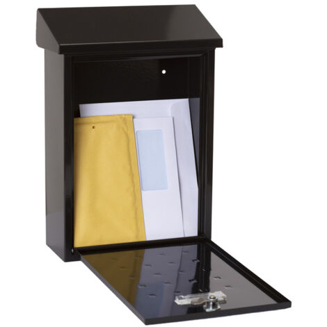 ARREGUI Premium E5604 Boîte aux Lettres Individuelle en Acier, Taille M (Courrier Format A4, Magazine), Boîte aux Lettres Murale, Anti-pluie, Facile à Installer, Noir