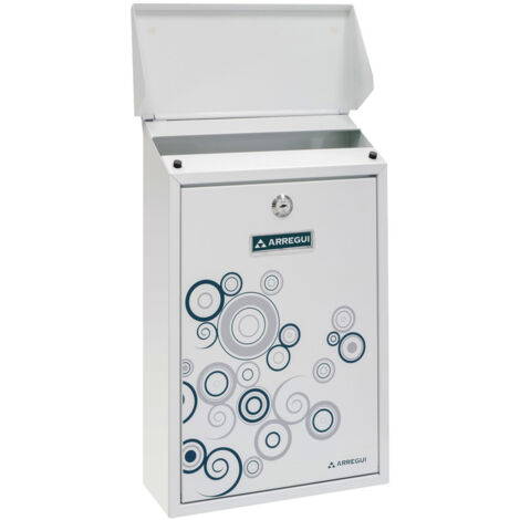 ARREGUI Premium E5606 Boîte aux Lettres Individuelle en Acier avec sérigraphie « Spark », Taille M (Courrier Format A4, Magazine), Boîte aux Lettres Murale, Anti-pluie, Facile à Installer, Blanc