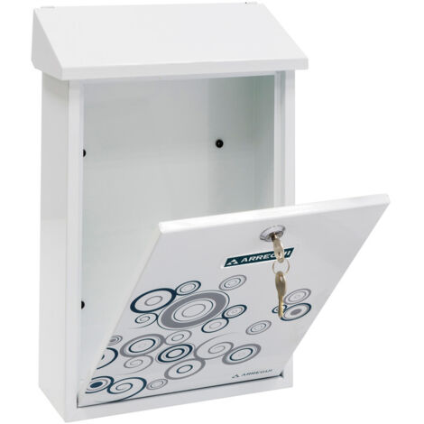 ARREGUI Premium E5606 Boîte aux Lettres Individuelle en Acier avec sérigraphie « Spark », Taille M (Courrier Format A4, Magazine), Boîte aux Lettres Murale, Anti-pluie, Facile à Installer, Blanc