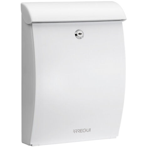 ARREGUI Mininova E5331 Boîte aux lettres en plastique robuste, Taille M (courrier format A4 et magazine), Boîte aux Lettres Murale, Anti-pluie, Anticorrosion, Facile à Installer, Blanc (1/7)