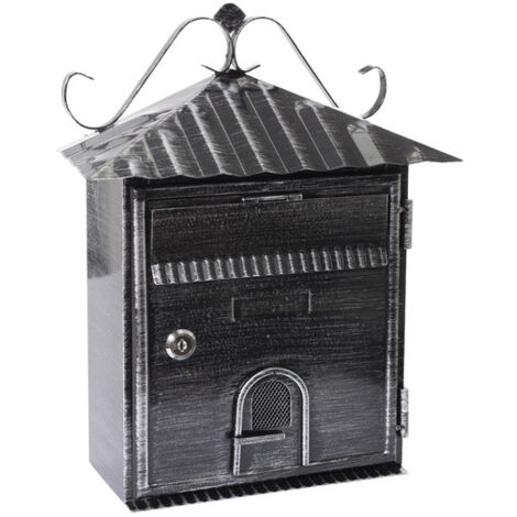 ARREGUI Rustica D-2204 Boîte aux Lettres Individuelle en Métal de Style Vintage, Taille S (Courrier format A5), Petite Boîte aux Lettres Murale, Décoratif, Facile à Installer, Noir