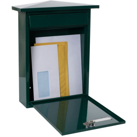 ARREGUI Home E5713 Boîte aux Lettres Individuelle en Acier, Taille M (Courrier Format A4, Magazine), Boîte aux Lettres Murale au Fond Étroit, Anti-pluie, Facile à Installer, Vert