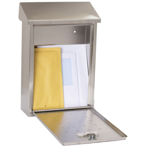 ARREGUI Premium E5607 Boîte aux Lettres Individuelle en Acier Inoxydable, Taille M (Courrier Format A4, Magazine), Boîte aux Lettres Murale, Anti-pluie, Anticorrosion, Facile à Installer, Inox