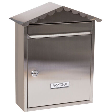 ARREGUI Visit E5747 Boîte aux Lettres Individuelle en Acier Inoxydable, Taille M (courrier A4, magazine), Boîte aux Lettres Murale, Anti-pluie, Anticorrosion, Facile à Installer, Inox