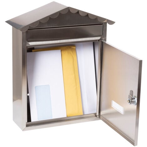 ARREGUI Visit E5747 Boîte aux Lettres Individuelle en Acier Inoxydable, Taille M (courrier A4, magazine), Boîte aux Lettres Murale, Anti-pluie, Anticorrosion, Facile à Installer, Inox