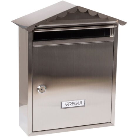 ARREGUI Visit E5747 Boîte aux Lettres Individuelle en Acier Inoxydable, Taille M (courrier A4, magazine), Boîte aux Lettres Murale, Anti-pluie, Anticorrosion, Facile à Installer, Inox