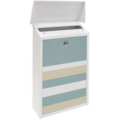 ARREGUI Premium E5601-STR Boîte aux Lettres Individuelle en Acier avec sérigraphie « Lines », Taille M (Courrier Format A4, Magazine), Boîte aux Lettres Murale, Anti-pluie, Facile à Installer, Blanc