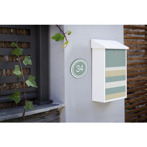 ARREGUI Premium E5601-STR Boîte aux Lettres Individuelle en Acier avec sérigraphie « Lines », Taille M (Courrier Format A4, Magazine), Boîte aux Lettres Murale, Anti-pluie, Facile à Installer, Blanc