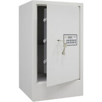 Arregui – Coffre-fort de sécurité à code et clé – Acier laqué blanc – Double sécurité avec serrure électronique – Dimensions 62x35x36 cm – 71 L