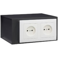 ARREGUI Socket Coffre-fort invisible à emmurer, à cacher derrière prises de courant, 2 prises - 10 x 20 x 15 cm (ref 23000W-S0)