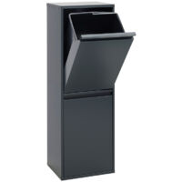 Arregui – Poubelle de recyclage 2 seaux 34L en acier – Système d’ouverture basculant – Pour cuisine ou bureau – CR204B