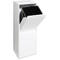 ARREGUI Basic CR201-B Poubelle de recyclage en acier, poubelle de tri sélectif, 2 seaux, 2 x 17L (34L), blanc - blanc