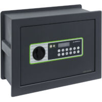 Arregui – Coffre-fort encastrable double sécurité avec serrure électronique et clé – Installation murale – Dimensions 26 x 36 x 15-25 cm – Acier 6 mm