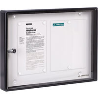 Arregui – Panneau d'affichage aluminium PAN44 – Vitrine avec serrure à clé – Fond aimanté – 8 aimants – 35 x 48 x 5 cm – Format 2 x A4 – Noir