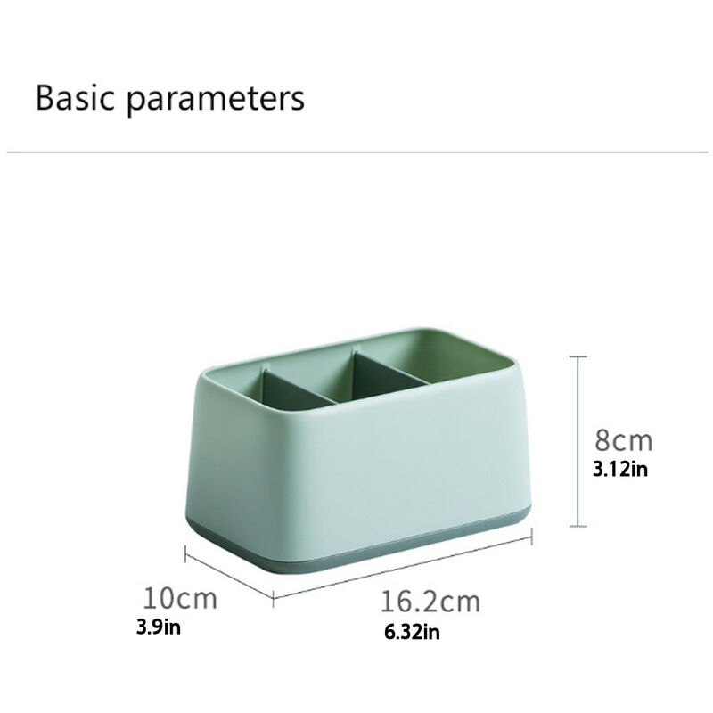 Basics Cesta clasificadora rectangular de 3 bolsas, color gris