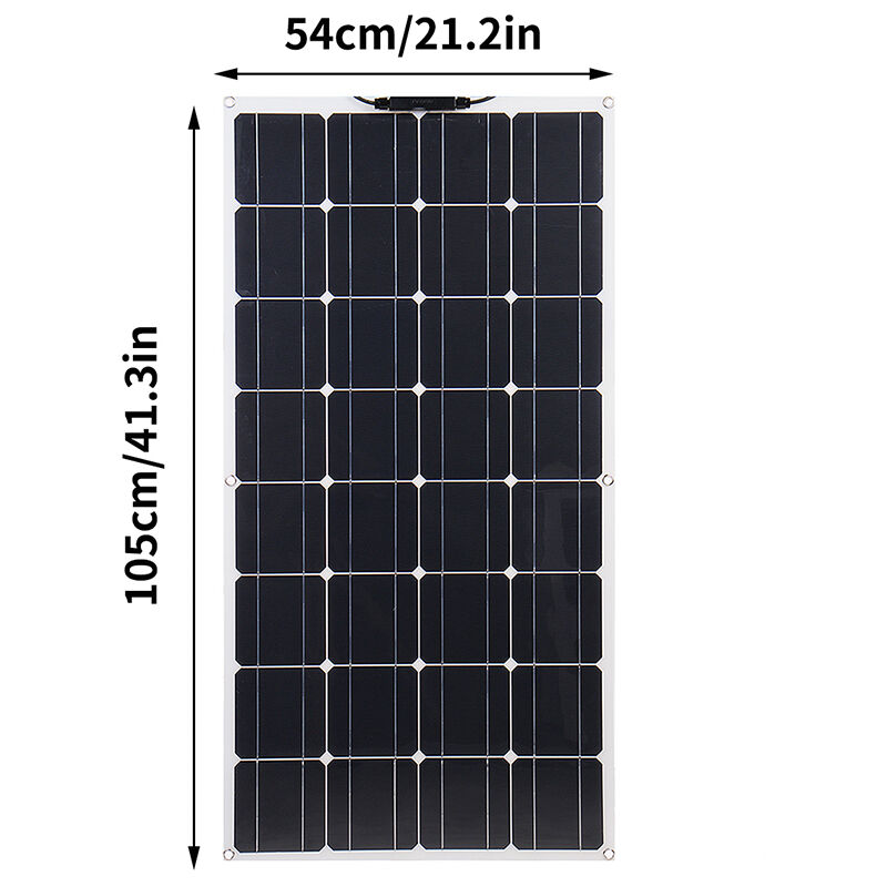 Panel solar flexible de 200 W, 12 V/24 V, 2 paneles solares monocristalinos  de 100 W, controlador de carga de 20 A para caravanas, barcos, caravanas