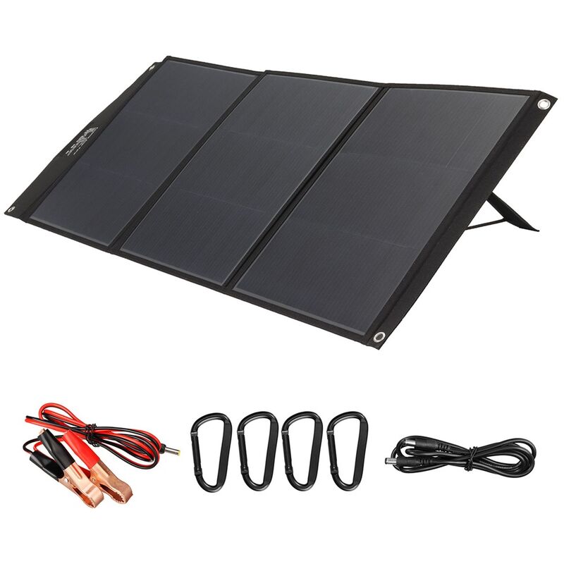 Panel solar portátil plegable de 60 W, soporte paralelo tecnología ETFE 18V  DC salida para generador portátil, estación de energía, RV, barco, batería