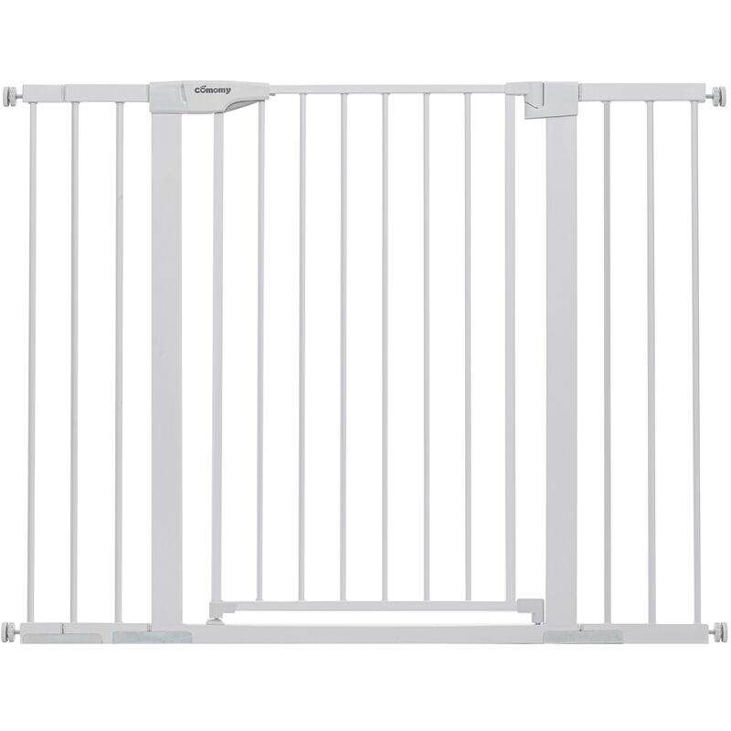 Relaxdays Barrera Seguridad Niños, Valla Protectora con Puerta, para  Escaleras, 92x154cm, Plegable, sin Taladrar, Blanco