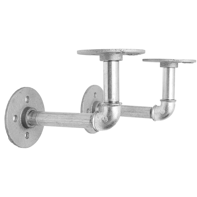 2Pcs Soportes de pared Tubería industrial Bandeja de plata Estante Fijación de rampa Sasicare