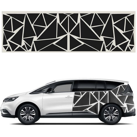 1 Uds 200x60cm pegatina lateral para el cuerpo del coche DIY vinilo  calcomanía decoración gráficos triángulos