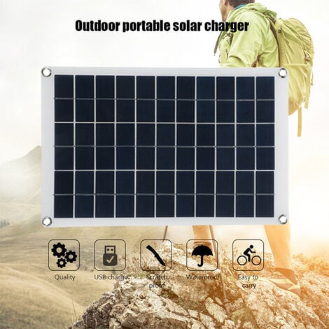 100W Panel Solar Policristalino con Accesorios para Cargar de Emergencia al Aire Libre ( Sin Controlador )