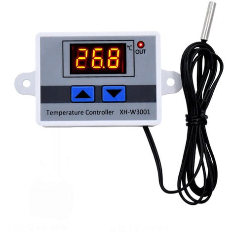 XH-W3001 10A 12V 24V 220V AC Controlador de temperatura LED digital para  incubadora Refrigeración Interruptor de calefacción Termostato Sensor NTC