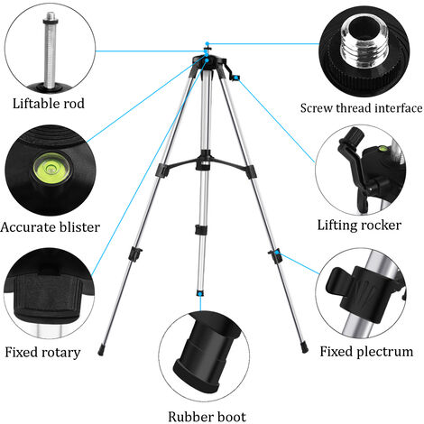 Trípode ajustable universal de aleación de aluminio de 1,5 m para nivel  láser con bolsa
