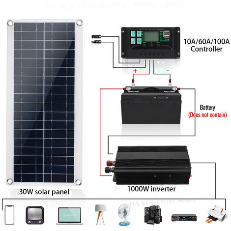 kit de paneles solares para casas completo con Controlador de carga solar  100A