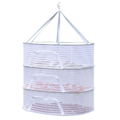 Red De Secado Colgante 3 Niveles - Plegable, Para Frutas, Verduras, Hierbas, Ropa, Multiusos