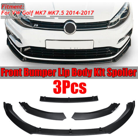 3 uds coche frente labio barbilla parachoques Spoiler divisores cuerpo desmontable Kit para VW Golf MK7 MK7.5 2014 2015 2016 2017 (3 colores)