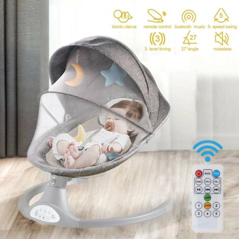 H Balancín Eléctrico Para Bebés (0-12 Meses) Bluetooth, Mando Y - Main Image