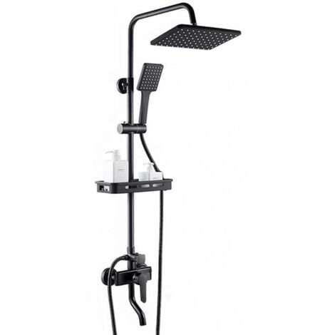 74x33x14.5cm Columna de Grifería de Ducha de Acero Inoxidable con Bandeja ABS Altura y Ángulo Ajustables Banera Monomando Estilo Moderno