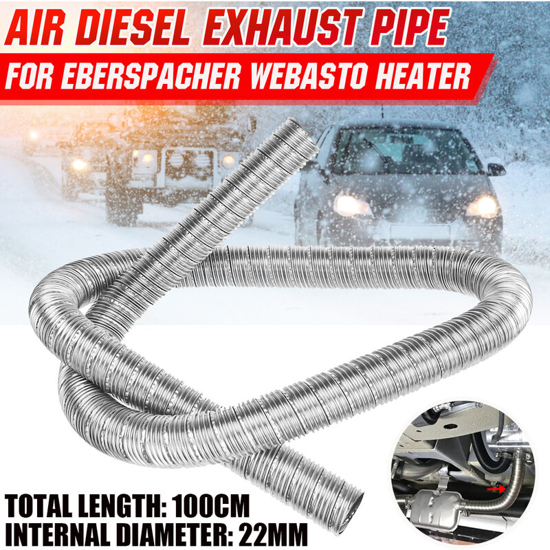 100cm 22mm Car Air Diesel Exhaust Pipe Stainless Steel For