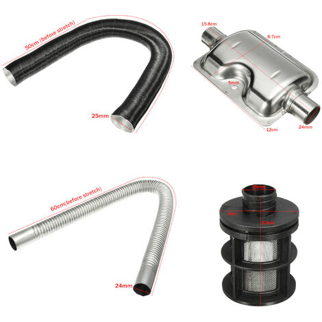 24mm Exhaust Silencer & 25mm Air Filter Accessory & 2 Pipe For Air