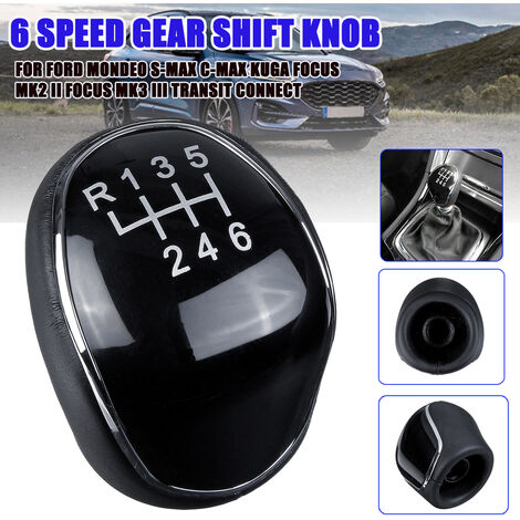 6 Speed Gear Shift Knob For Ford Mondeo IV Mk4 S-MAX C-MAX Kuga Transit Connect (1/5)